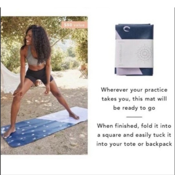 New! Anthropologie LIVE MINDFULLY Foldable Travel Yoga Mat - Unopened - Picture 2 of 10